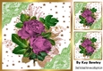 Pretty Pink Roses With Gold Stars and lace 8x8