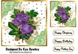 Pretty Purple Roses With Ornate Frame With Gold Stars 7x7