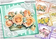 4 Pretty Coloured Roses In Vintage Trunks with lace 8x8 Mini Kit