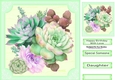 Pretty Pastel Greens Succulents 8x8
