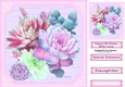 Pretty Pastel Pinks Succulents 8x8