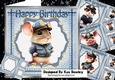  4 Cute Animals in Police Uniforms in Denim Frame 8x8 Mini Kit