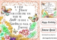 Pretty Garden of Flowers With Butterflies With Verse Peach 8x8 (four)