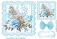 Pretty Blue Flowers Striped 7x7 Frame (two)
