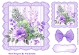 Pretty Purple Flowers Striped 7x7 Frame (three)