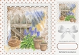 Pretty Garden with Gate and Pots with Brown Polkadot 8x8