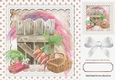 Pretty Garden With Gate, and Vegatables Brown Polkadot 8x8