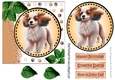 Cute litle dog with leaves (two) 7x7