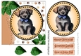 Cute litle dog with leaves (three) 7x7