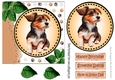 Cute litle dog with leaves (five) 7x7