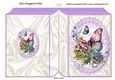 Pretty shades of purple butterflies on lace folded book (three)