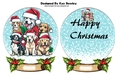 Snowglobe with christmas dogs with holly and insert