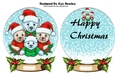 Snowglobe with christmas bears with holly and insert