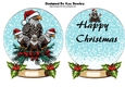 Snowglobe with christmas eagles with holly and insert