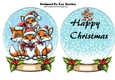 Snowglobe with christmas foxes with holly and insert