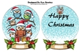 Snowglobe with christmas owl with holly and insert