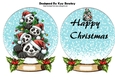Snowglobe with christmas pandas with holly and insert