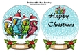 Snowglobe with christmas parrots with holly and insert