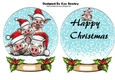 Snowglobe with christmas pigs with holly and insert