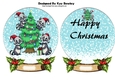 Snowglobe with christmas raccoons with holly and insert