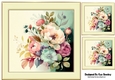 Pretty Coloured Peonies Flowers 8x8 (five)