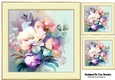 Pretty Coloured Peonies Flowers 8x8 (six)