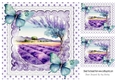 Pretty Lavender Fields With Turq Butterflies/polkadot on Lace 8x8