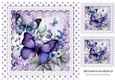 Pretty Purple Shades Of Butterflies With Polkadots 8x8 (Three)