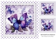Pretty Purple Shades Of Butterflies With Polkadots 8x8 (Four)