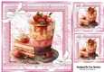 Pretty Pink Lace & Marble Card Fronts Strawberry Sundae 8x8 (one)