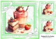 Pretty Green Lace & Marble Card Fronts Strawberry Sundae 8x8 (two)