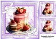 Pretty Purple Lace & Marble Card Fronts Sundae (four) 8x8