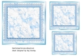 Pretty Blue Lace & Marble Card Fronts/Toppers 7x7