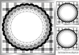 Lovely Black/White Check With Black Lace Card Fronts 8x8