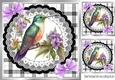 Lovely Black/White Check With Black Lace 8x8 With Birds