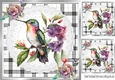 Lovely Black/White Check With White Lace 8x8 Humming Bird