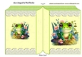 Cute Little Frog On Lace Folded Book (three)