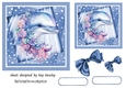 Lovely Dolphin with Flowers, Stars & Bows 7x7 (two)