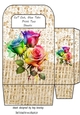 Lovely Lace Burlap Gift Bag With Rainbow Roses (two)