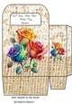 Lovely Lace Burlap Gift Bag With Rainbow Roses (four)