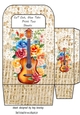 Lovely Lace Burlap Gift Bag With Guitar And Roses(one)