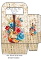 Lovely Lace Burlap Gift Bag With Guitar And Pretty Roses(THREE)