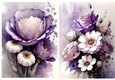 Purple Shades Of Roses & Flowers Toppers (three)