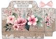 Lovely Brown Burlap & Lace With Roses Tote Gift Bag (three)