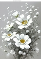 Beautiful White Flowers With Shades of Grey A4 (two)