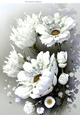 Beautiful White Flowers With Shades of Grey A4 (four)