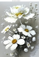 Beautiful White Flowers With Shades of Grey A4 (five)