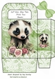 Cute Woodland Badger With Lace & Green Bow Gift Bag (five)