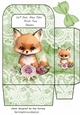 Cute Woodland Fox With Lace & Green Bow Gift Bag (six)
