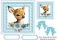 Cute Deer With Blue Polkadot & Bows 7x7